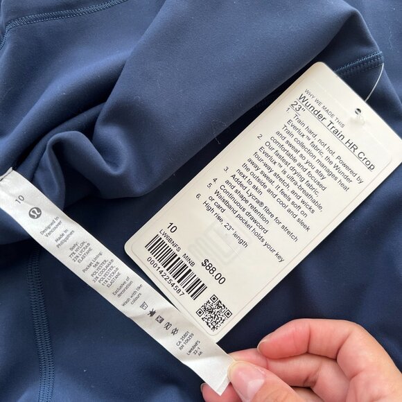 Lululemon Wunder Train HR Crop Leggings Size 10 - Mineral Blue - Picture 3 of 4